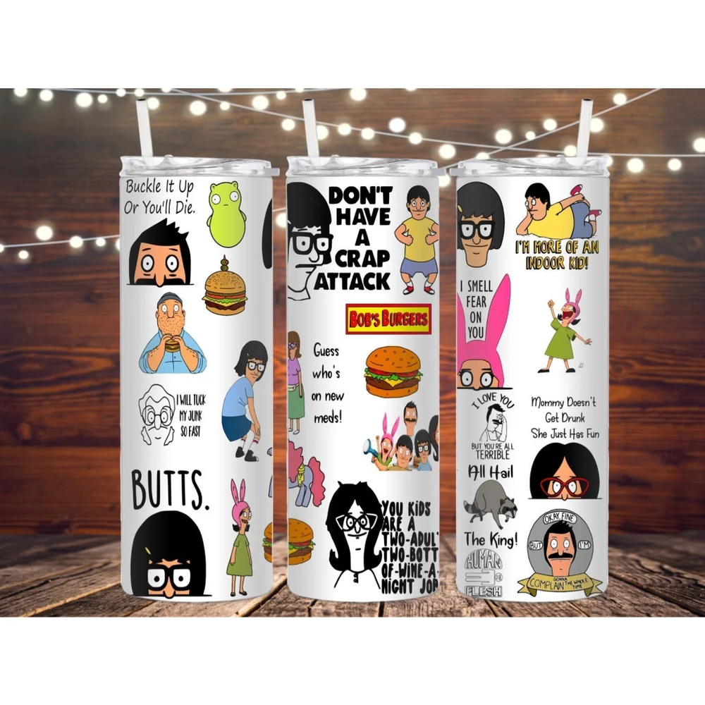 Bobs burgers 20 fl oz metal skinny tumbler